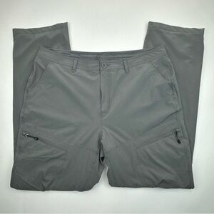 Eddie Bauer Pants Womens 14 Gray Fleece Lined Zip Pockets Hiking Camping Fishing